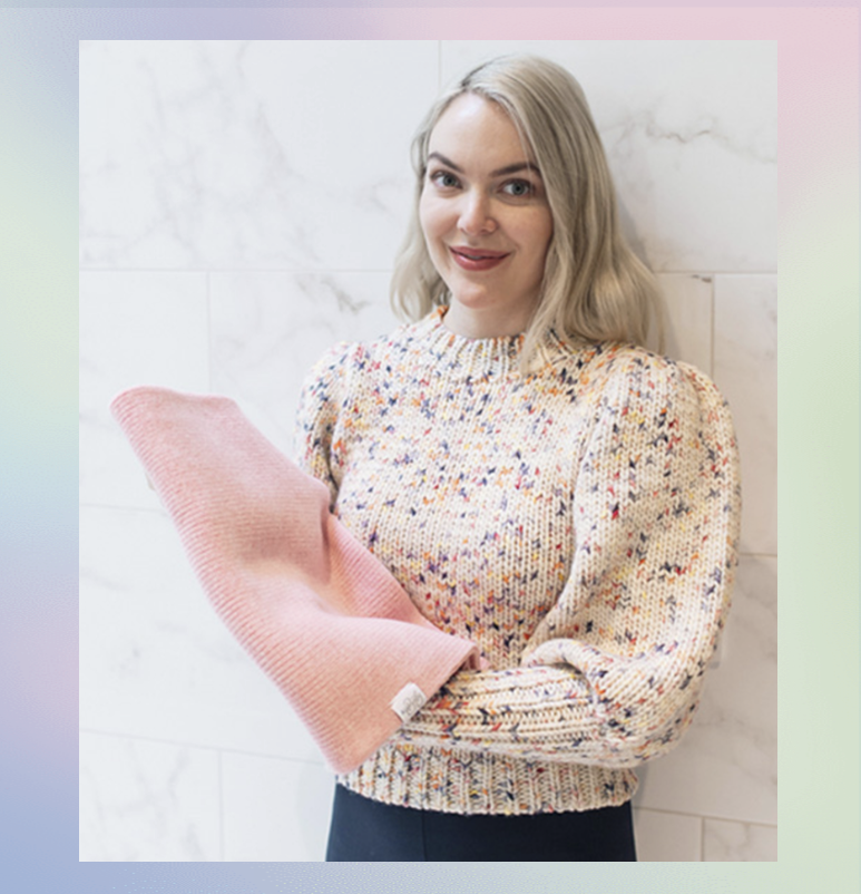 Alexandra Ulmer, founder of AU Baby. Organic luxury baby blankets made in the USA.