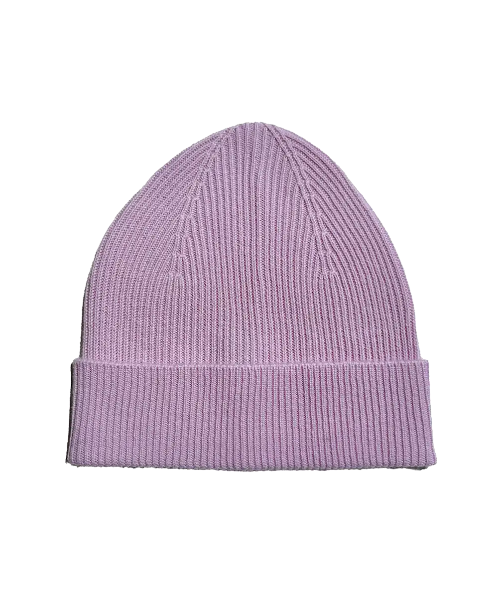 AU Baby adult merino cashmere beanie in lavender, organic natural cashmere and merino fibers, embroidered personalization available.