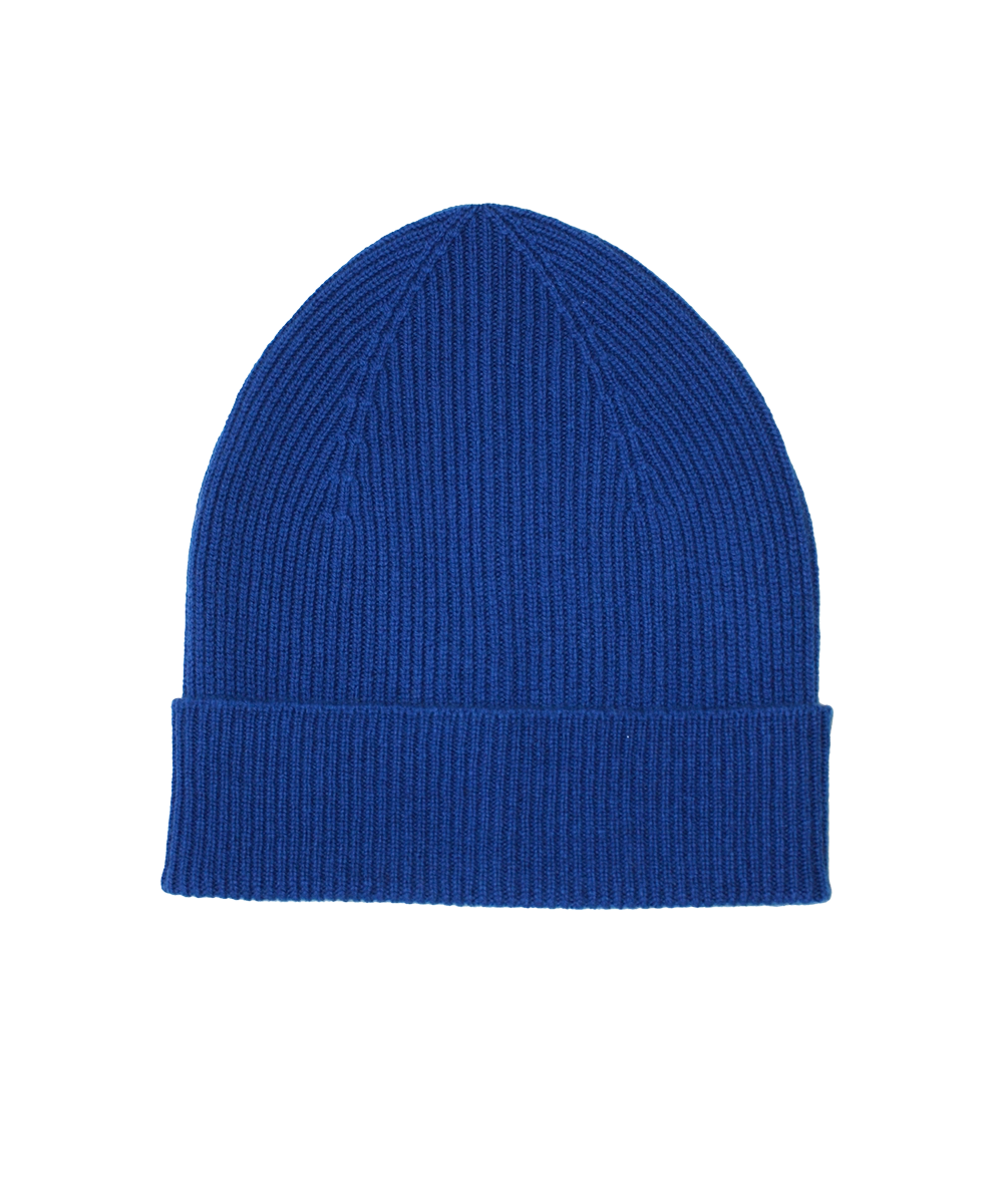 AU Baby toddler organic merino cashmere beanie in blue— personalized with custom embroidery, hypoallergenic, HSA/FSA eligible for sensitive skin, fits ages 1-3.