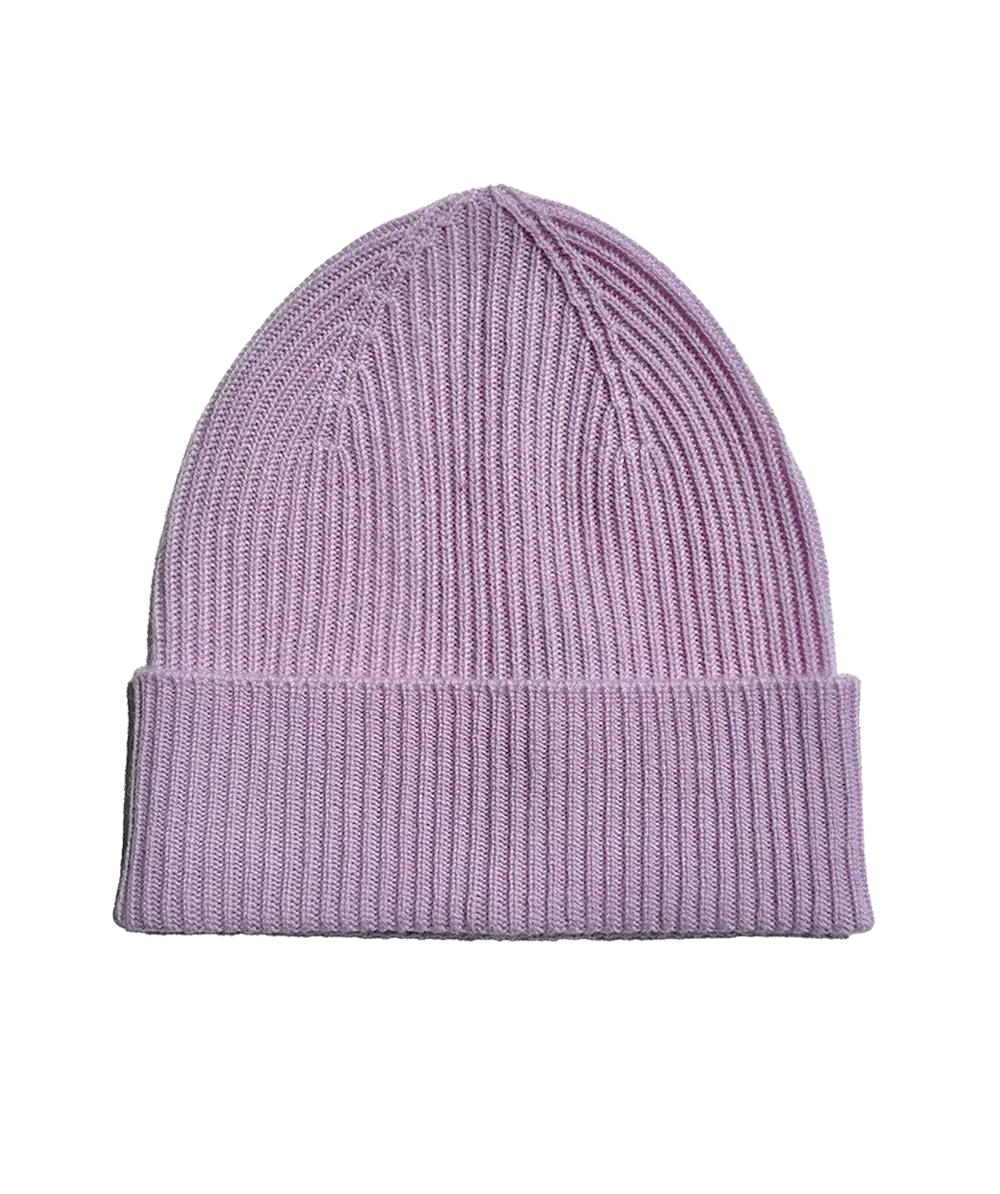 AU Baby toddler merino cashmere beanie in lavender, organic natural fibers, embroidered personalization available.