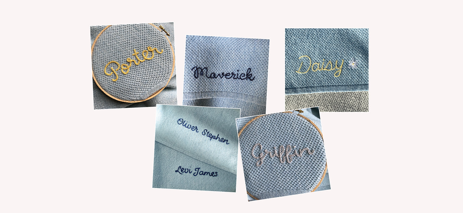 Sky Blue Monogrammed Blankets