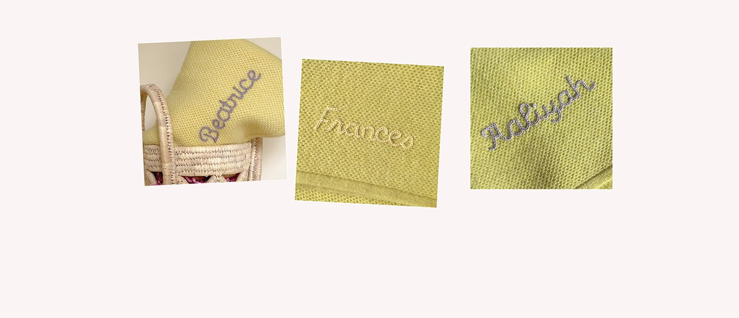 Citron Monogrammed Blankets