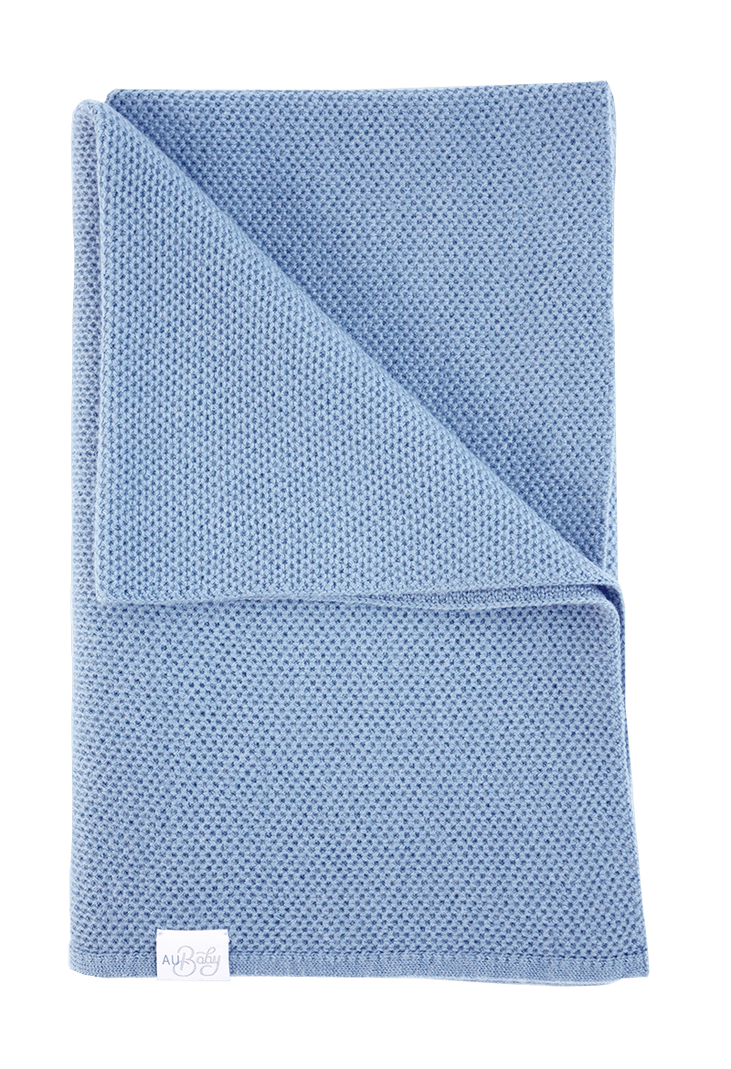 The Sawa - Sky Blue – Sawa heirloom merino baby blanket, naturally plant-dyed, personalization available, safe for eczema and sensitive skin, FSA/HSA eligible, luxury newborn gift