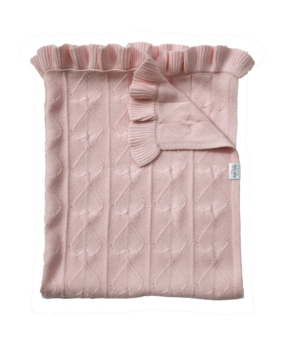 Organic AU Baby cashmere merino blend baby blanket. GOTS and OEKOTEX certified luxury baby blanket for girls. Pink baby blanket.