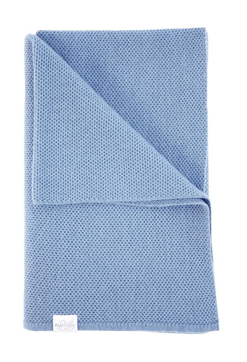 AU Baby plant dyed merino baby blanket in Sky Blue. Non-toxic, natural baby blanket.