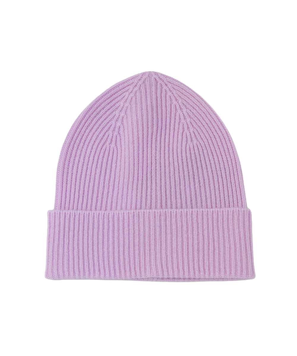 AU Baby toddler merino cashmere beanie in lavender, organic natural fibers, embroidered personalization available.