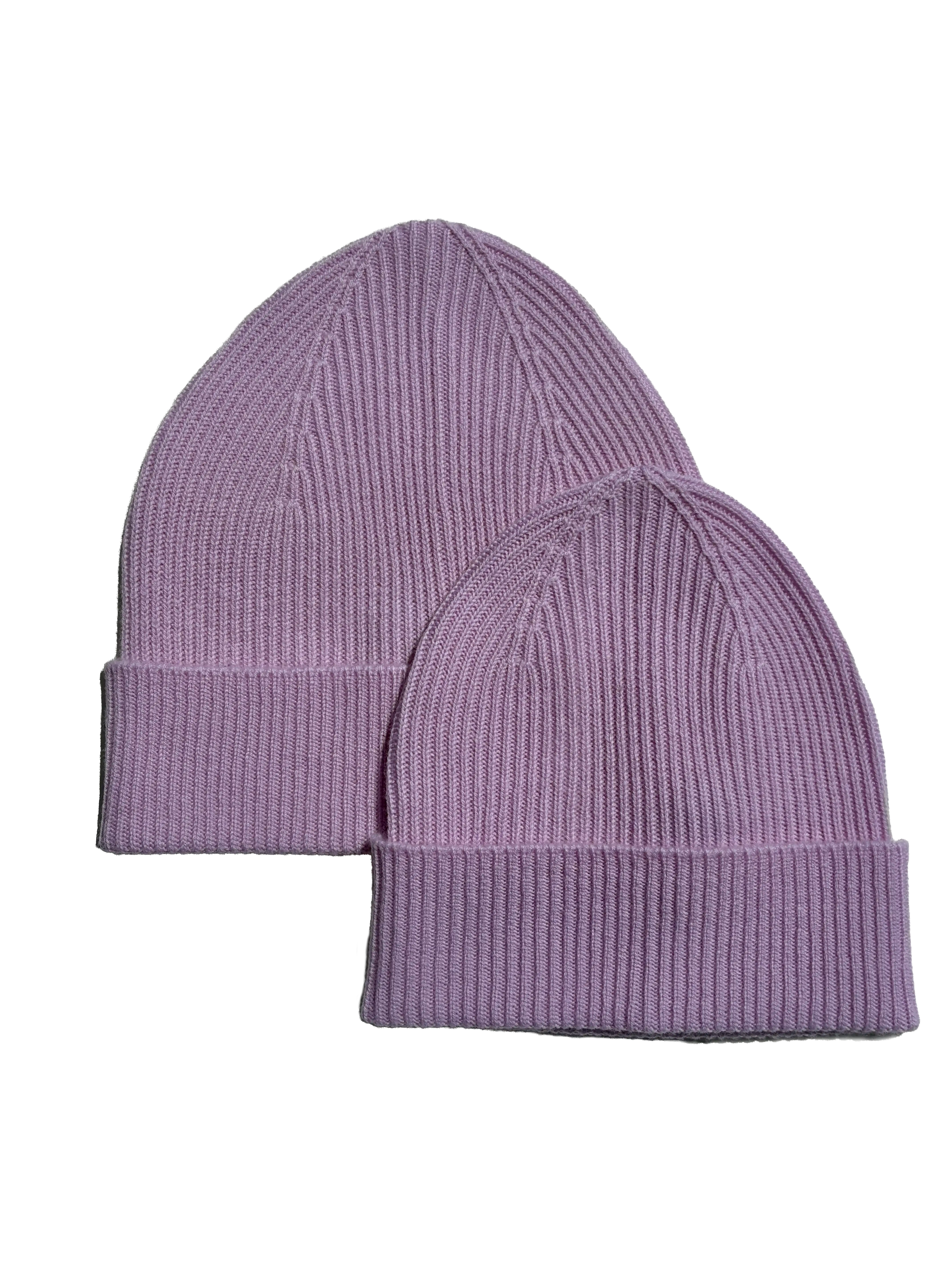 AU Baby matching adult and toddler merino cashmere beanie set in lavender, organic natural cashmere and merino fibers, soft knit gift for parent and child.