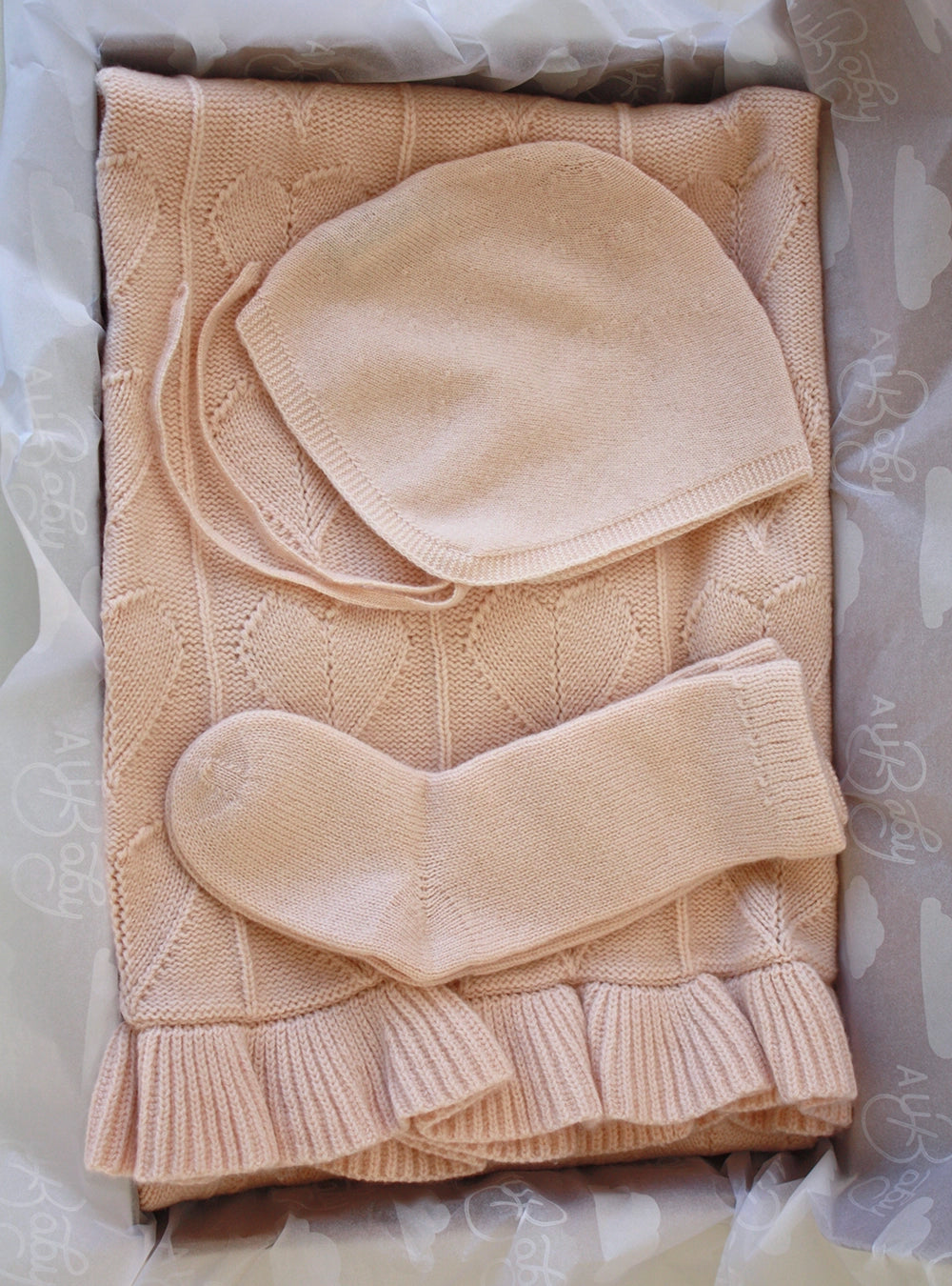 Little Love Cashmere Cloud Baby Blanket Gift Set - Butter Cream – organic cashmere baby blanket, GOTS certified, luxury newborn gift, gentle on sensitive skin, safe for eczema
