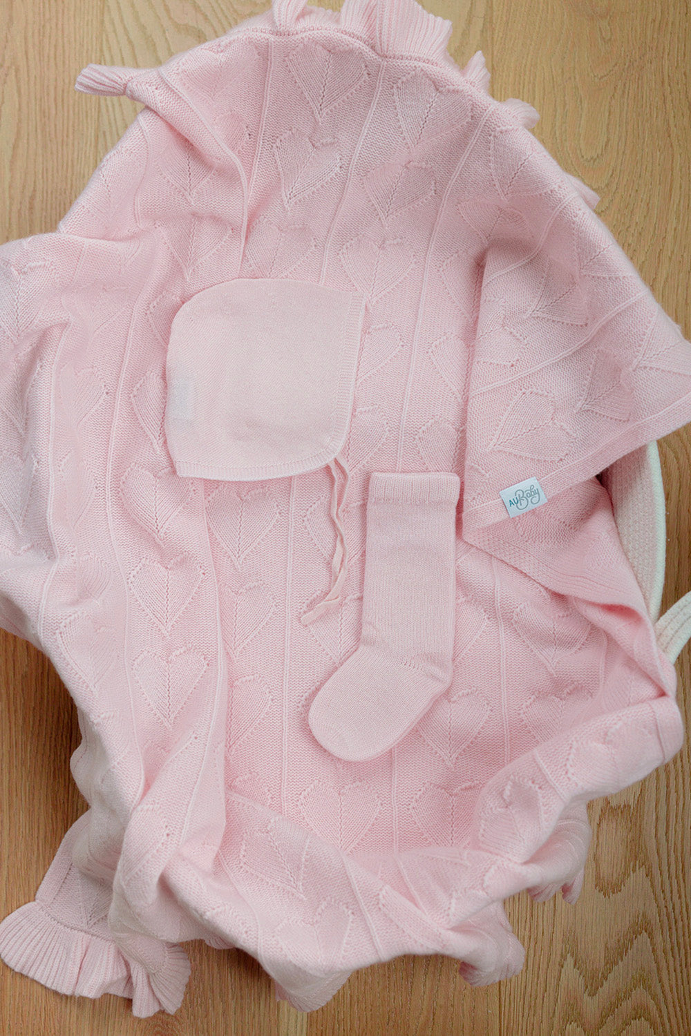 Little Love Cashmere Cloud Baby Blanket Gift Set - Pink Peony – organic cashmere baby blanket, GOTS certified, luxury newborn girl gift, gentle on sensitive skin, safe for eczema