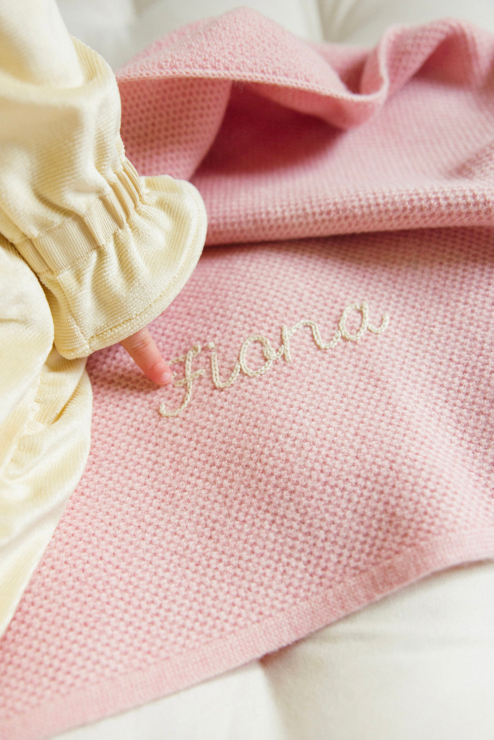 The Sawa - Pink Quartz – Sawa personalized merino baby blanket, naturally plant-dyed, safe for eczema and sensitive skin, FSA/HSA eligible, monogrammed newborn gift
