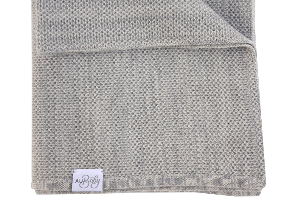 AU Baby plant dyed merino Sawa blanket in Moonstone Grey. Non-toxic, natural baby blanket.